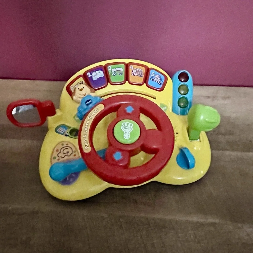 VTech Turn & Learn Driver Interactive‎ Steering Wheel Toy Lights & Sounds WORKS